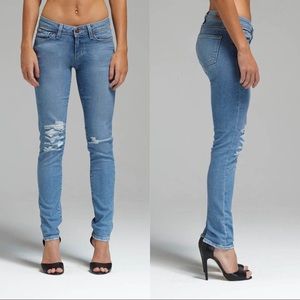 PAIGE Skyline Ankle Peg Distressed Jeans